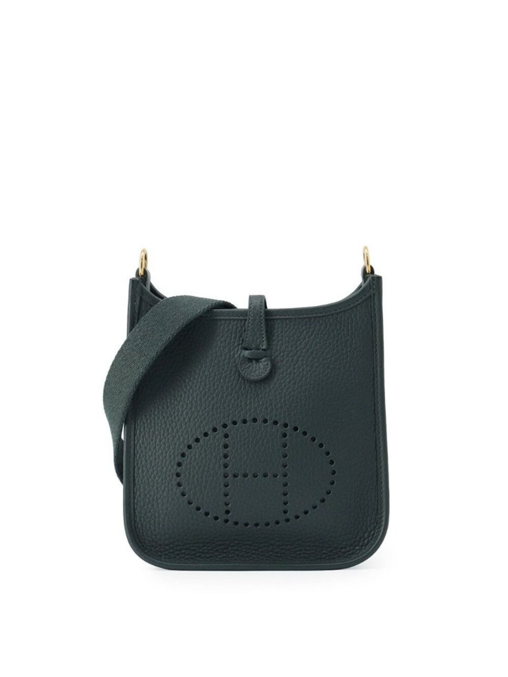 Hermes Shoulder Bag Evelyne TPM 111 Amazon Vert Mangrove Gold Taurillon Clemence